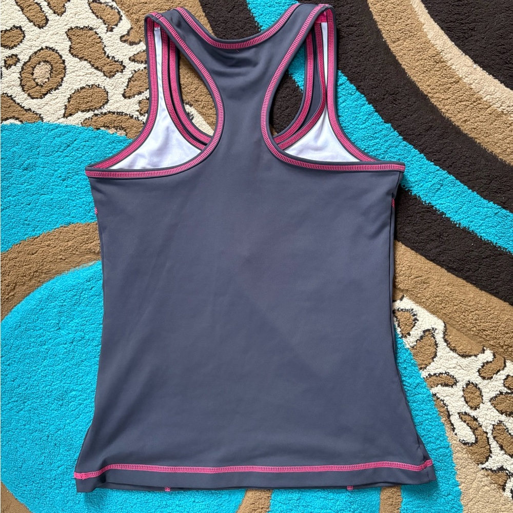 Fila Charcoal and Pink Performance Tank - Picture 2 of 8
